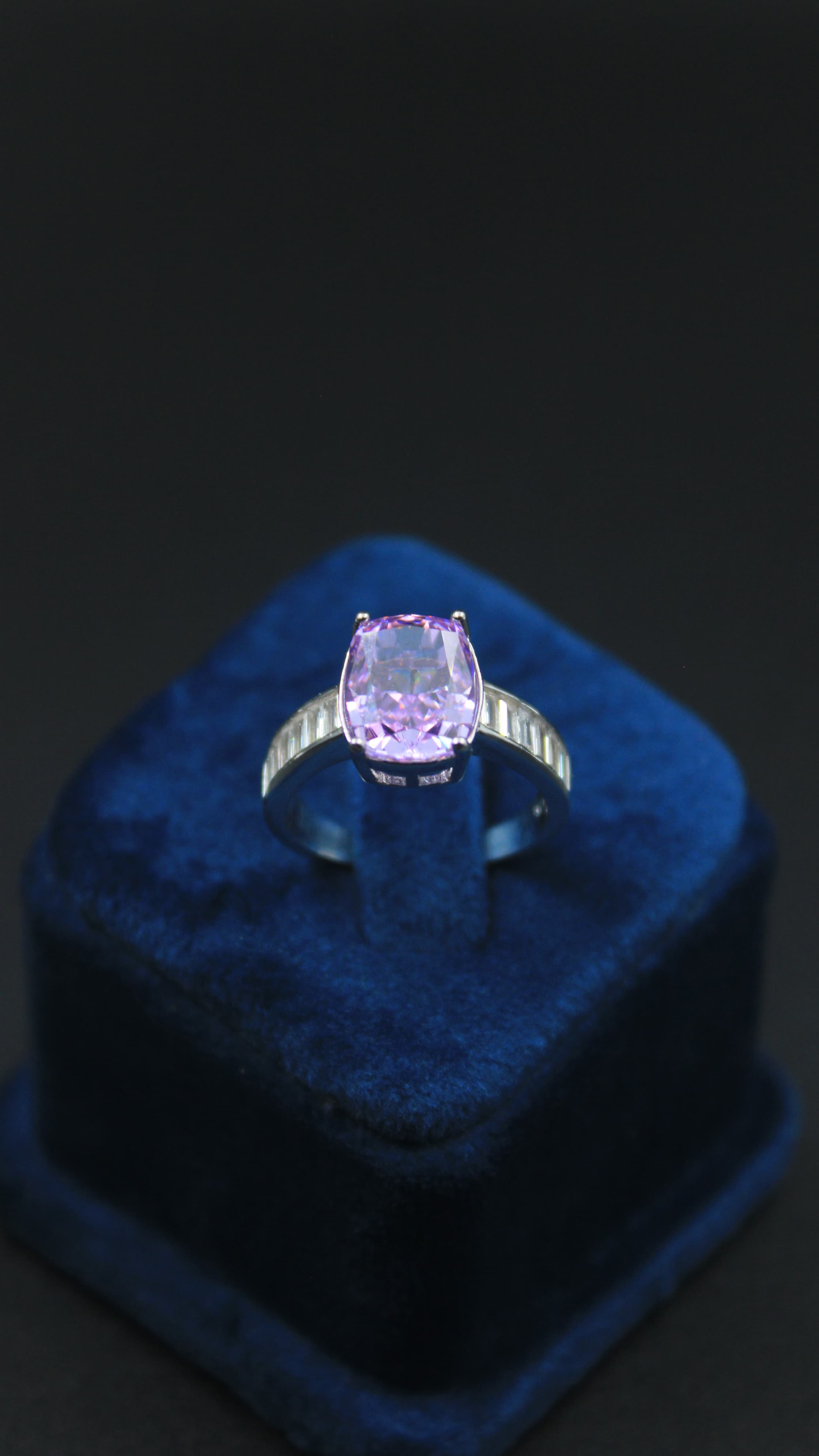 Purple emrald diamond ladies ring 1